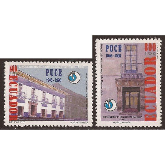 Ecuador 1366/67 1996 50 Aniv. Universidad católica de Quito PUCE MNH Ecuador 1366/67 1996 50 Aniv. Universidad católica de Quito PUCE MNH
