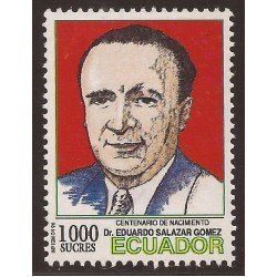Ecuador 1370 1996 Cº Nacimiento Dr. Eduardo Salazar Gómez medicina MNH Ecuador 1370 1996 Cº Nacimiento Dr. Eduardo Salazar Gómez medicina MNH
