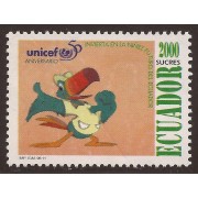 Ecuador 1372 1996 50 Aniversario UNICEF Fauna Pájaro bird MNH 