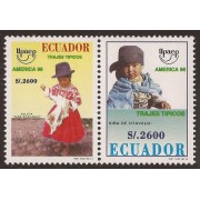 Ecuador 1373/74 1996 UPAEP Trajes típicos MNH 