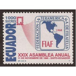 Ecuador 1378 1996 29 Asamblea Interamericana Filatelia MNH Ecuador 1378 1996 29 Asamblea Interamericana Filatelia MNH