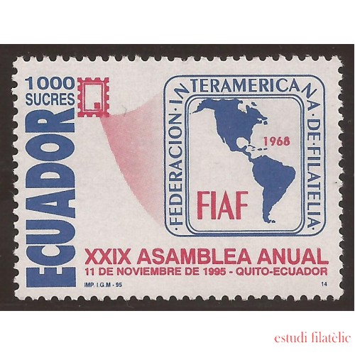 Ecuador 1378 1996 29 Asamblea Interamericana Filatelia MNH 