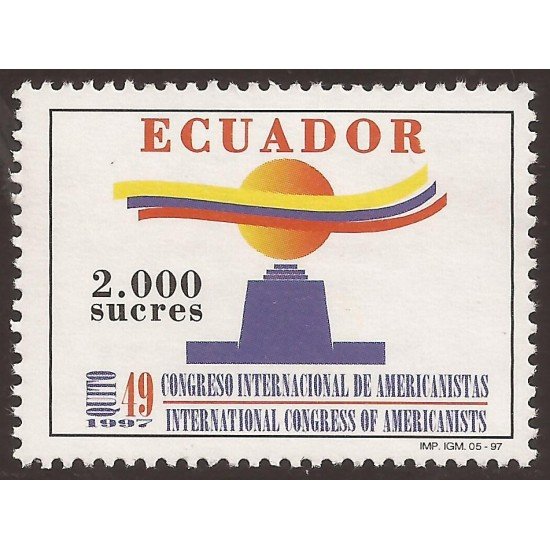 Ecuador 1380 1997 49 Congreso Internacional Americanistas OEA MNH Ecuador 1380 1997 49 Congreso Internacional Americanistas OEA MNH