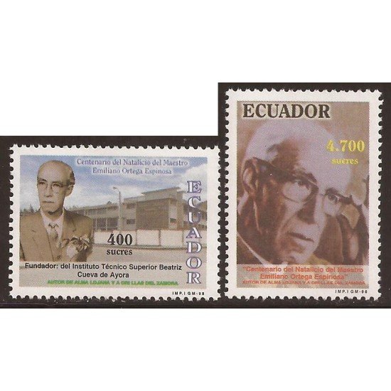 Ecuador 1421/22 1998 Cº Nacimiento Emiliano Ortega Loja MNH Ecuador 1421/22 1998 Cº Nacimiento Emiliano Ortega Loja MNH