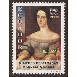 Ecuador 1430 1999 UPAEP Mujeres famosas Manuelita Saenz MNH Ecuador 1430 1999 UPAEP Mujeres famosas Manuelita Saenz MNH