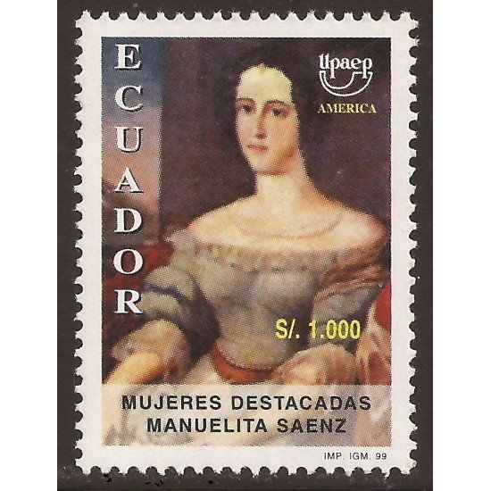 Ecuador 1430 1999 UPAEP Mujeres famosas Manuelita Saenz MNH Ecuador 1430 1999 UPAEP Mujeres famosas Manuelita Saenz MNH