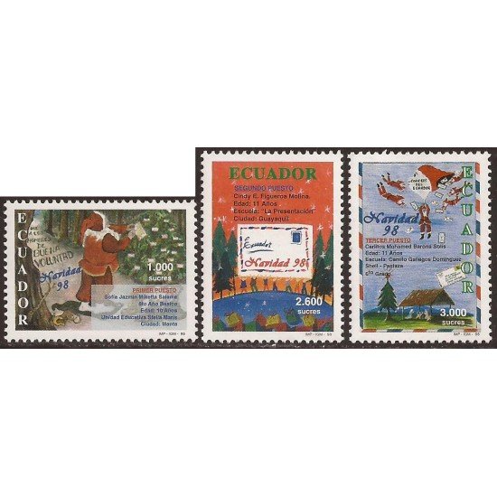 Ecuador 1431/33 1999 Navidad Christmas Papa Noel MNH Ecuador 1431/33 1999 Navidad Christmas Papa Noel MNH