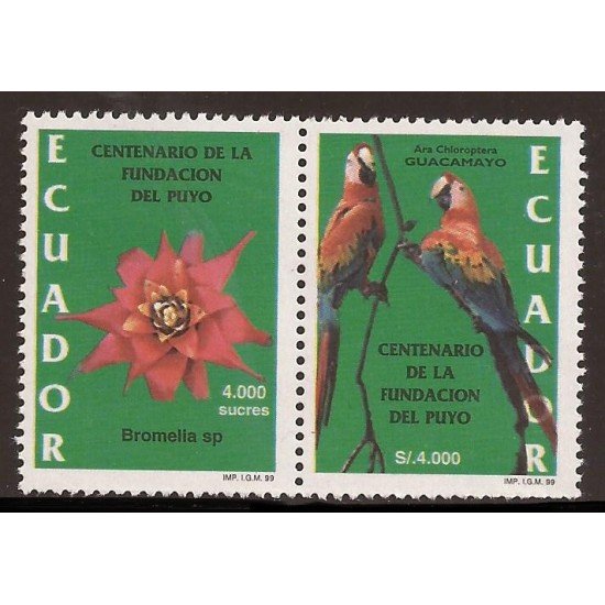 Ecuador 1440/41 1999 Cº Fundación Puyo Pájaro Bird Guacamayo MNH Ecuador 1440/41 1999 Cº Fundación Puyo Pájaro Bird Guacamayo MNH