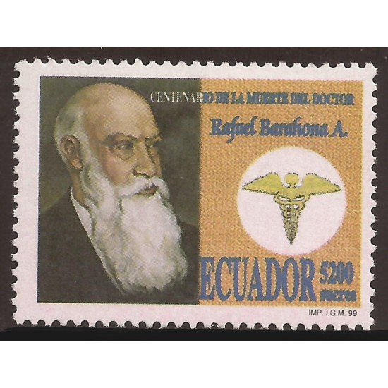 Ecuador 1442 Centº Muerte Dr. Rafael Barahona MNH Ecuador 1442 Centº Muerte Dr. Rafael Barahona MNH