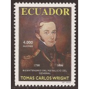Ecuador 1444 1999 Bicentenario General Tomas Carlos Wright Military MNH 