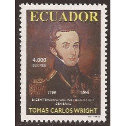 Ecuador 1444 1999 Bicentenario General Tomas Carlos Wright Military MNH Ecuador 1444 1999 Bicentenario General Tomas Carlos Wright Military MNH