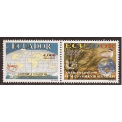 Ecuador 1473/74 1999 UPAEP Nuevo Milenio sin armas Pájaro Bird MNH Ecuador 1473/74 1999 UPAEP Nuevo Milenio sin armas Pájaro Bird MNH