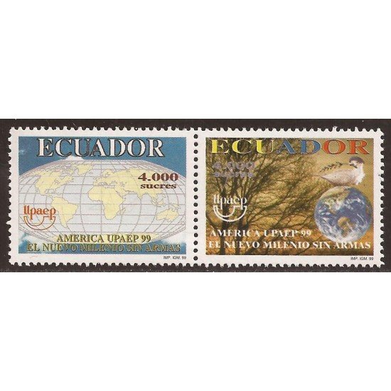 Ecuador 1473/74 1999 UPAEP Nuevo Milenio sin armas Pájaro Bird MNH Ecuador 1473/74 1999 UPAEP Nuevo Milenio sin armas Pájaro Bird MNH