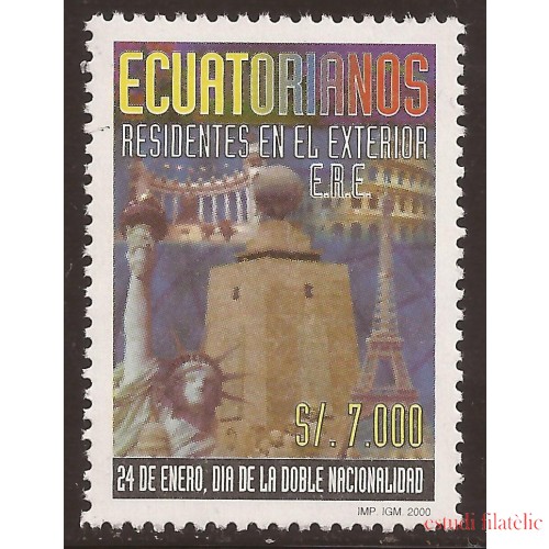 Ecuador 1482 2000 Ecuatorianos residentes en el exterior Torre Eiffel  MNH