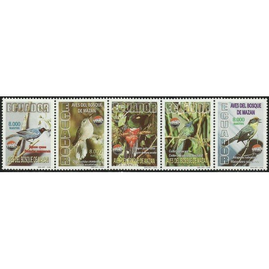 Ecuador 1495/99 2000 Fauna pájaro bird Diglossa Trogon Colibrí MNH Ecuador 1495/99 2000 Fauna pájaro bird Diglossa Trogon Colibrí MNH