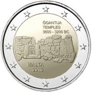 Malta 2016 2 € euros conmemorativos Templos de Ġgantija