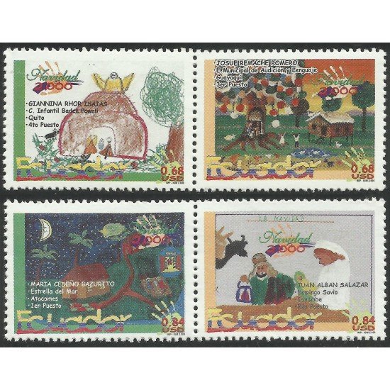 Ecuador 1515/18 2000 Navidad Christmas Fauna MNH Ecuador 1515/18 2000 Navidad Christmas Fauna MNH
