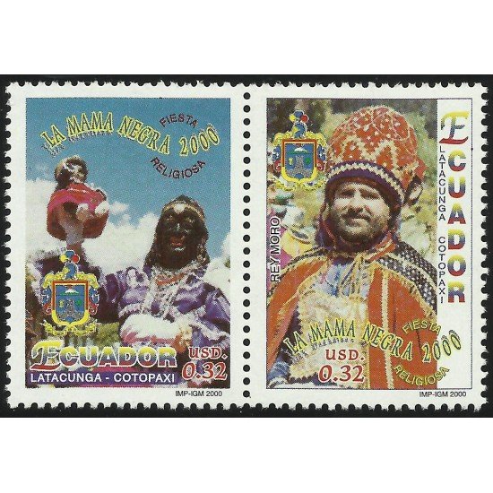 Ecuador 1525/26 2000 Fiesta Religiosa La Mama Negra Religión MNH Ecuador 1525/26 2000 Fiesta Religiosa La Mama Negra Religión MNH