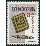 Ecuador 1527 2000 75 Aniversario Ministerio de Trabajo y Recursos Humanos MNH 