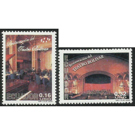 Ecuador 1529/30 2000 Restauración Teatro Bolívar MNH Ecuador 1529/30 2000 Restauración Teatro Bolívar MNH