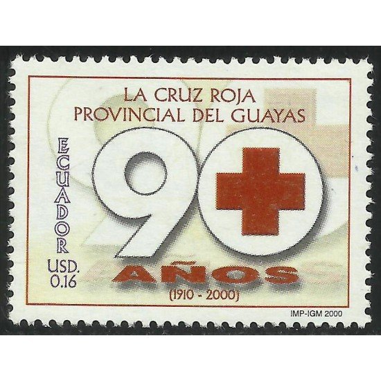 Ecuador 1534 2000 90 Aniversario Cruz Roja Red Cross MNH Ecuador 1534 2000 90 Aniversario Cruz Roja Red Cross MNH