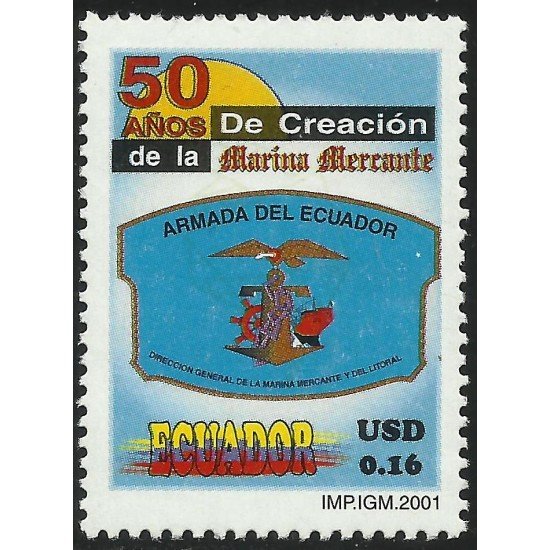 Ecuador 1538 2001 50 Años de La Marina Mercante barco ship MNH