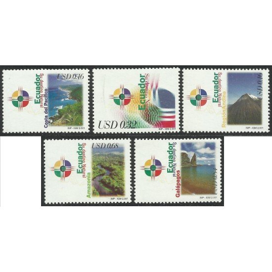 Ecuador 1554/58 2001 Galápagos Amazonia Región Andina Pacífico MNH