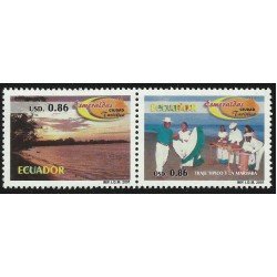 Ecuador 1573/74 2001 Esmeraldas Ciudad Turística Música Music MNH Ecuador 1573/74 2001 Esmeraldas Ciudad Turística Música Music MNH