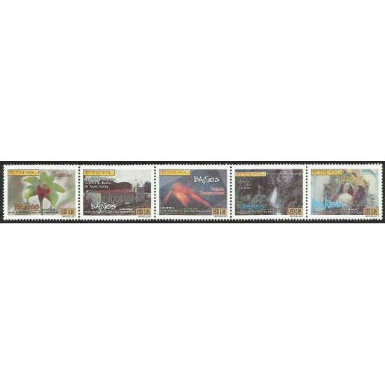 Ecuador 1575/79 2001 Eco Turismo Baños Orquídea orchid Virgen Rosario Agua Santa Ecuador 1575/79 2001 Eco Turismo Baños Orquídea orchid Virgen Rosario Agua Santa