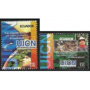 Ecuador 1623/24 2002 UICN UNión mundial para la Naturaleza Fauna Jaguar Ballena 