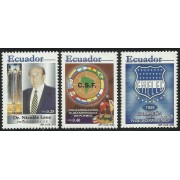 Ecuador 1627/29 2002 DR. NIcolás Leoz Presidente CSF  Fútbol Football MNH 