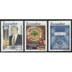 Ecuador 1627/29 2002 DR. NIcolás Leoz Presidente CSF Fútbol Football MNH Ecuador 1627/29 2002 DR. NIcolás Leoz Presidente CSF Fútbol Football MNH