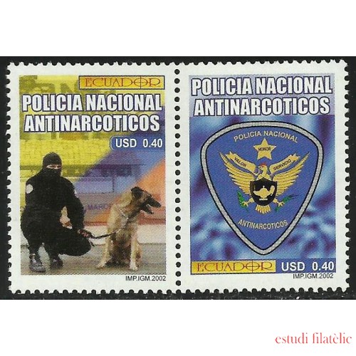 Ecuador 1652/53 2002 Policía Nacional Antinarcóticos Perro dog MNH 