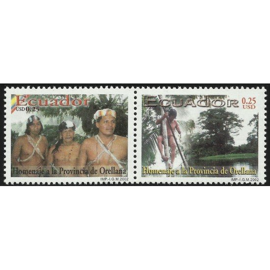 Ecuador 1673/74 2002 Provincia de Orellana Indígenas MNH Ecuador 1673/74 2002 Provincia de Orellana Indígenas MNH