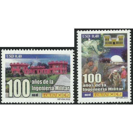 Ecuador 1675/76 2002 100 Años de la Ingeniería MIlitar Military MNH Ecuador 1675/76 2002 100 Años de la Ingeniería MIlitar Military MNH