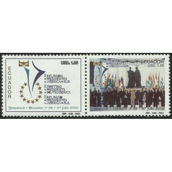 Ecuador 1707/08 2003 II Reunión de Presidentes América del Sur Flag MNH