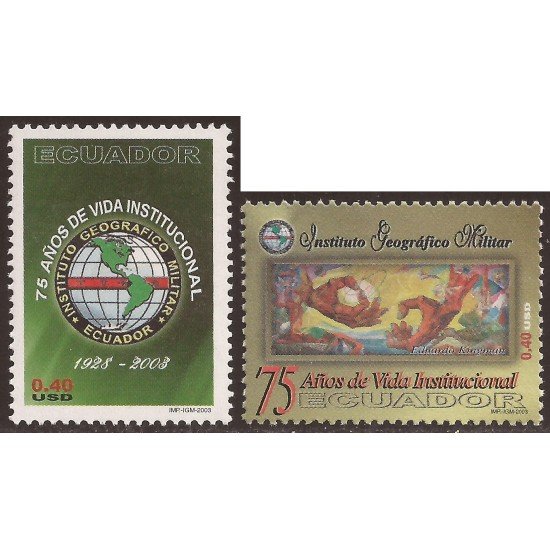 Ecuador 1729/30 2003 75 Aniversario Instituto Geográfico MIlitar MNH Ecuador 1729/30 2003 75 Aniversario Instituto Geográfico MIlitar MNH