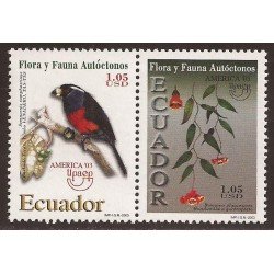 Ecuador 1769/70 2003 UPAEP Flora y fauna Pájaro bird Semnornis Bomarea MNH Ecuador 1769/70 2003 UPAEP Flora y fauna Pájaro bird Semnornis Bomarea MNH