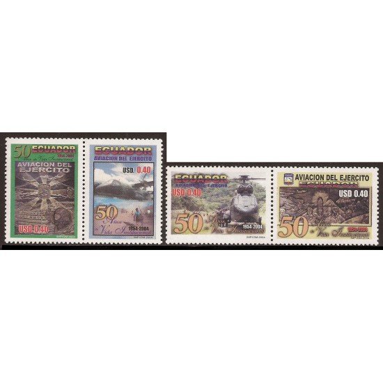 Ecuador 1785A/D 2004 50 Aniversario Fuerza Aéreas Avión Military MNH Ecuador 1785A/D 2004 50 Aniversario Fuerza Aéreas Avión Military MNH