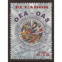 Ecuador 1792 34 Asamblea OEA - OAS Banderas flags MNH Ecuador 1792 34 Asamblea OEA - OAS Banderas flags MNH
