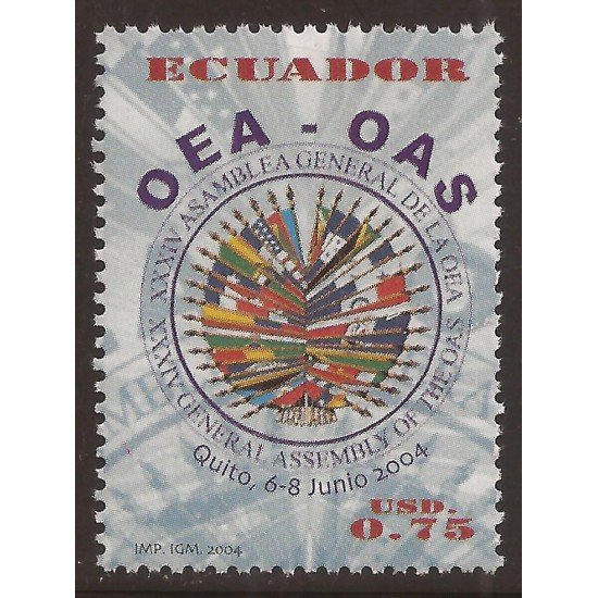 Ecuador 1792 34 Asamblea OEA - OAS Banderas flags MNH