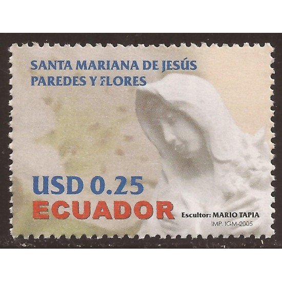 Ecuador 1850 2005 Santa Madrona de Jesús Paredes y Flores Religión MNH Ecuador 1850 2005 Santa Madrona de Jesús Paredes y Flores Religión MNH