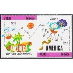 México 1400/01 1991 América UPAEP Descubrimiento MNH México 1400/01 1991 América UPAEP Descubrimiento MNH