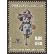 Ecuador 1925a 2006 Variedad Variety color Homenaje al empleado postal MNH