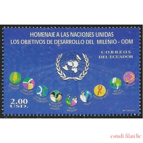 Ecuador 1977 2006 Homenaje a las Naciones Unidas DEsarrollo Milenio ODM MNH 