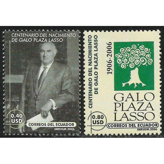 Ecuador 1991/92 2006 Centenario Nacimiento De Galo Plaza Lasso MNH Ecuador 1991/92 2006 Centenario Nacimiento De Galo Plaza Lasso MNH