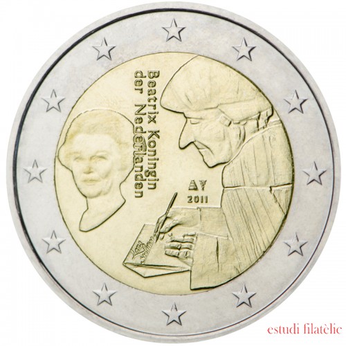 Holanda 2011 2 € euros conmemorativos Erasmo de Roterdam Elogio de la locura 