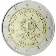 Malta 2014 2 € euros conmemorativos Segundo centenario de la Policía de Malta