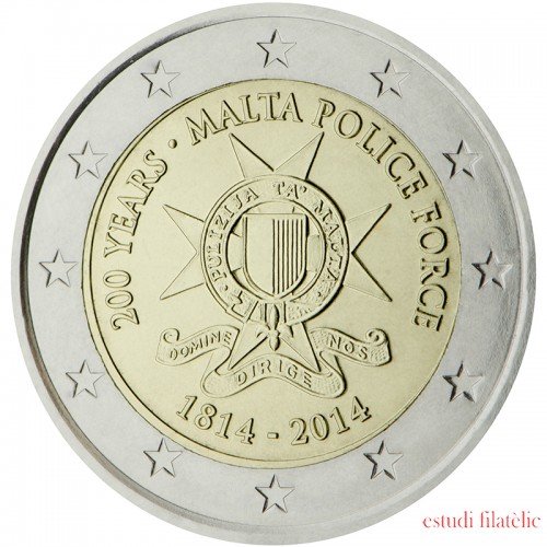 Malta 2014 2 € euros conmemorativos Segundo centenario de la Policía de Malta