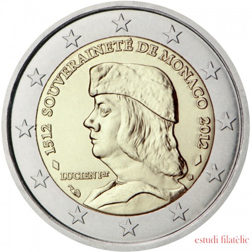 Mónaco 2012 2 € euros conmemorativos Lucien I Grimaldi